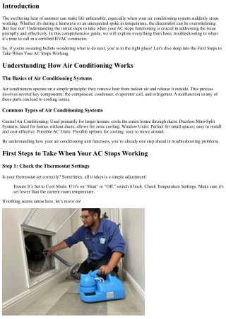 First Steps to Take When Your AC Stops Working