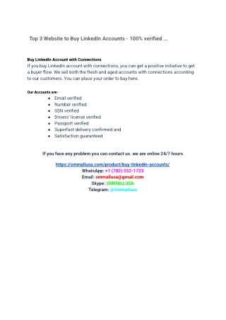 Top 3 Website to Buy LinkedIn Accounts - 100% verified