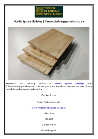 Nordic Spruce Cladding  Timbercladdingspecialists.co.uk