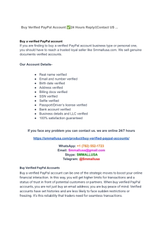 Buy Verified PayPal Account ✅24 Hours Reply_(Contact US