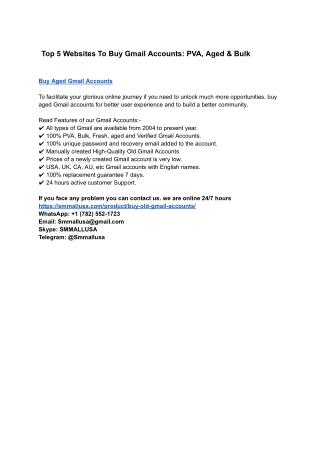 Top 5 Websites To Buy Gmail Accounts_ PVA, Aged & Bulk