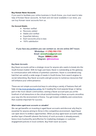 Buy Korean Naver Accounts