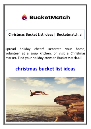 Christmas Bucket List Ideas Bucketmatch.ai