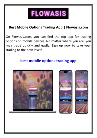 Best Mobile Options Trading App  Flowasis.com