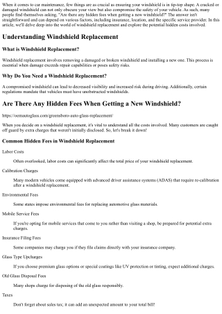 Are There Any Hidden Fees When Getting a New Windshield?