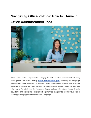 Navigating Office Politics_ How to Thrive in Office Administration Jobs