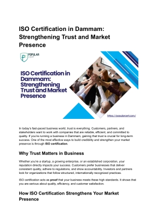 ISO Certification Dammam