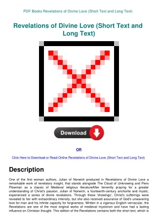 PDF Books Revelations of Divine Love (Short Text and Long Text)