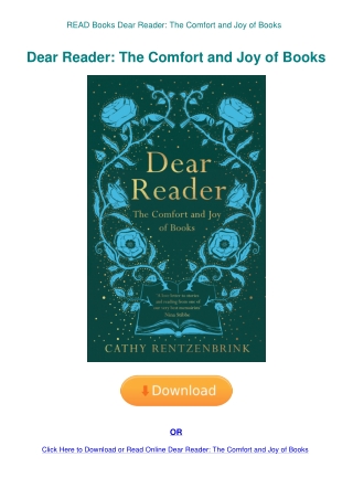 READ Books Dear Reader The Comfort and Joy of Books