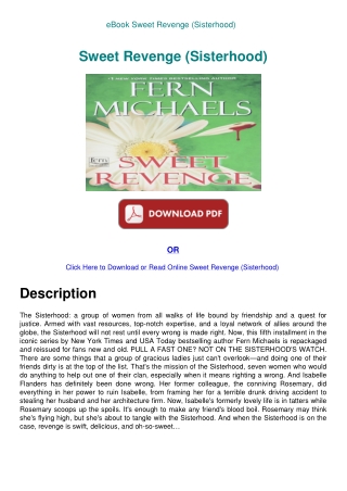 eBook Sweet Revenge (Sisterhood)