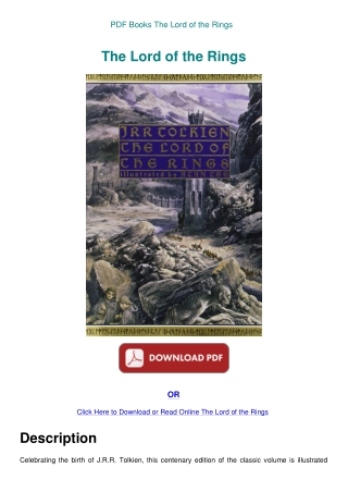 PDF Books The Lord Of The Rings