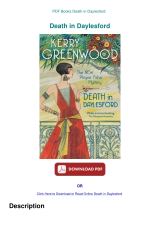 PDF Books Death in Daylesford