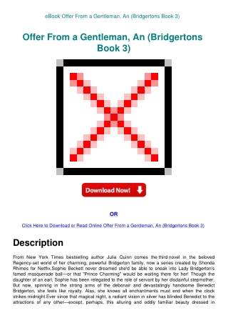 eBook Offer From a Gentleman  An (Bridgertons Book 3)