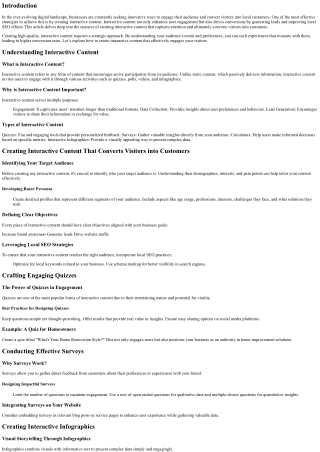 Creating Interactive Content That Converts Visitors into Customers