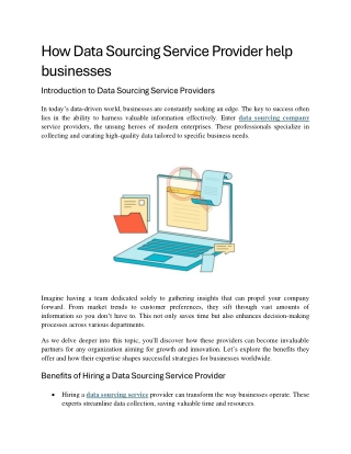How Data Sourcing Service Provider help businesses