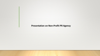 Presentation on Non-Profit PR Agency