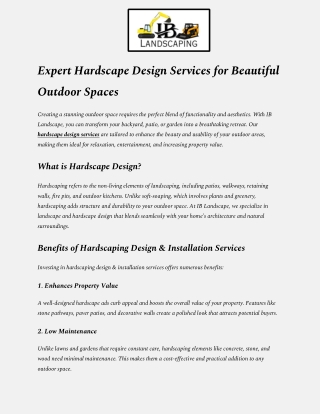 Expert Hardscape Design Services for Beautiful Outdoor Spaces