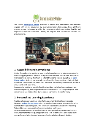 Why UK Muslims Are Turning to Online Quran Learning Platforms