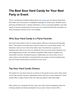 The Best Sour Hard Candy for Your Next Party or Event