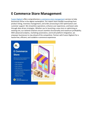 E Commerce Store Management