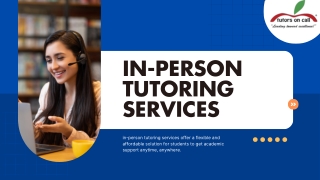 In-Person Tutoring Services  Tutors On Call
