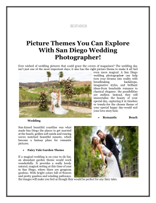 Picture Themes You Can Explore With San Diego Wedding Photographer!