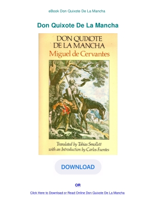 eBook Don Quixote De La Mancha