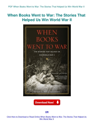 PDF When Books Went to War The Stories That Helped Us Win World War II