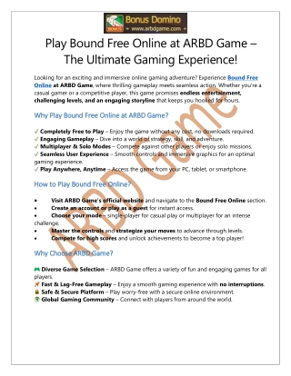 Bound Free Online At Arbd Game