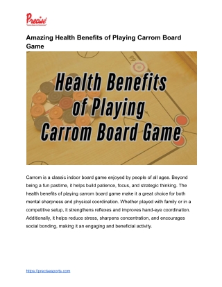 Amazing Health Benefits of Playing Carrom Board Game