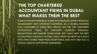 The Top Chartered Accountant Firms in Dubai