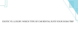 Exotic vs. Luxury Which Type of Car Rental Suits Your Dubai Trip