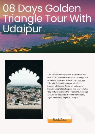 08 Days Golden Triangle Tour With Udaipur
