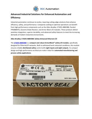 Advanced Industrial Solutions for Enhanced Automation and Efficiency
