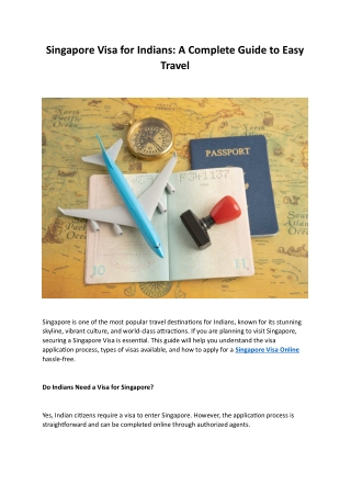 Singapore Visa for Indians: A Complete Guide to Easy Travel