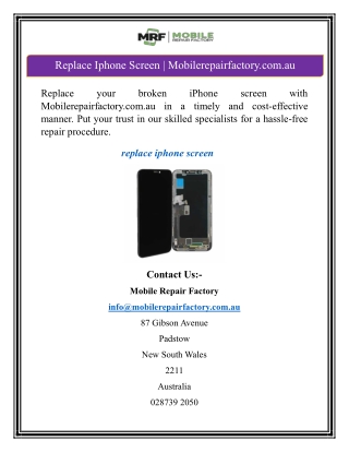 Replace Iphone Screen | Mobilerepairfactory.com.au