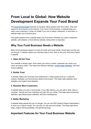 From Local to Global_ How Website Development Expands Your Food Brand