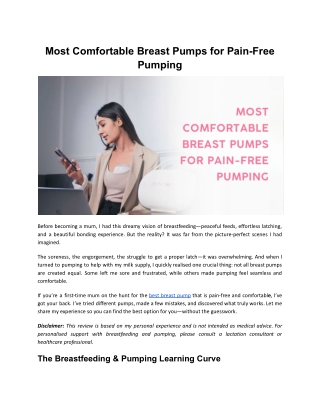 Most Comfortable Breast Pumps for Pain-Free Pumping