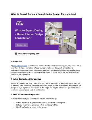 What to Expect During a Home Interior Design Consultation