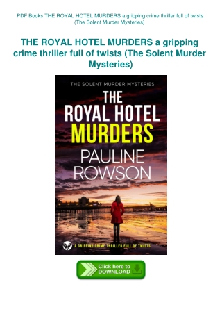 PDF Books THE ROYAL HOTEL MURDERS a gripping crime thriller full of twists (The Solent Murder Myster
