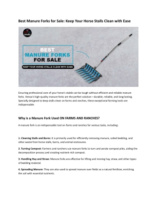 Best Manure Forks for Sale_ Keep Your Horse Stalls Clean with Ease.docx