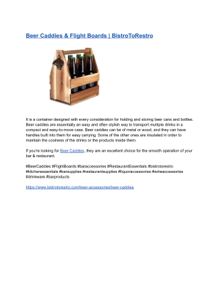 Beer Caddies & Flight Boards _ BistroToRestro