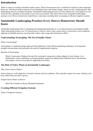Sustainable Landscaping Practices Every Denver Homeowner Should Know