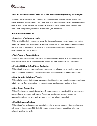 Boost Your Career with IBM Certification The Key to Mastering Leading Technologies