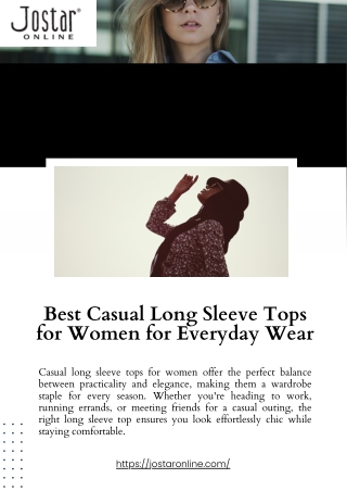 Elevate Your Everyday Look with Casual Long Sleeve Tops for Women