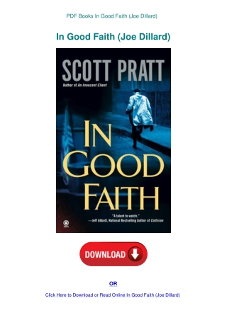 PDF Books In Good Faith (Joe Dillard)