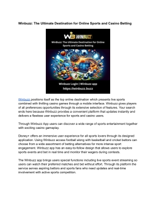 Winbuzz_ The Ultimate Destination for Online Sports and Casino Betting