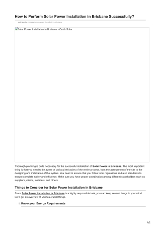 Solar Power Installation in Brisbane – Maximize Savings & Sustainability