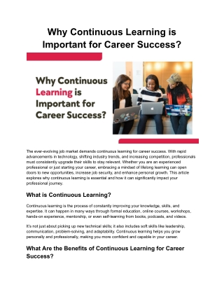 Why Continuous Learning is Important for Career Success_