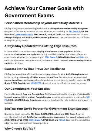 Achieve Your Career Goals with Government Exams